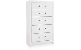 five drawer chest maeling white