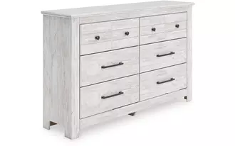 six drawer dresser makidern whitewash