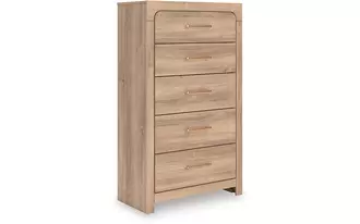 five drawer chest kinlanni tan