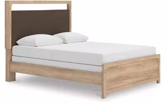 Ashley kinlanni queen panel footboard in tan