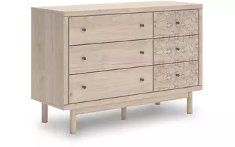 six drawer dresser arloster tan