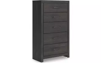 five drawer chest hollivern dark gray