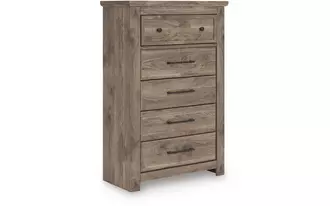 five drawer chest rusticott brown