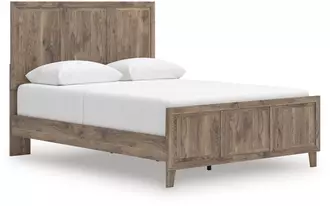 Ashley rusticott queen panel footboard in brown