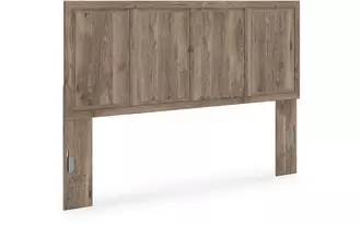 Ashley rusticott king panel headboard in brown