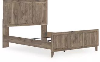 Ashley rusticott queen panel rails in brown