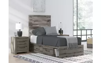 Ashley graystorm twin/full under bed storage in brown gray