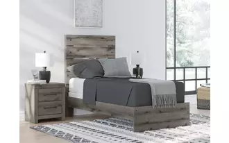 Ashley graystorm twin panel headboard/footboard in brown gray