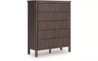 five drawer wide chest pamytta brown