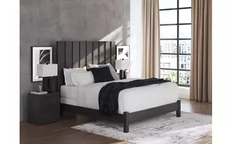Ashley fraluna king panel footboard w/rails in charcoal