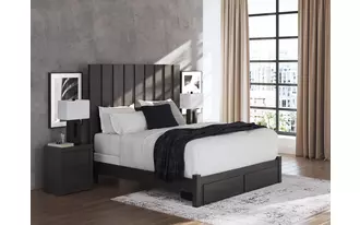 Ashley fraluna king storage footboard in charcoal