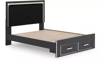 Ashley zuraleus queen storage footboard in black