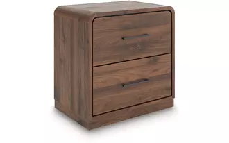 two drawer night stand fortlorn walnut brown