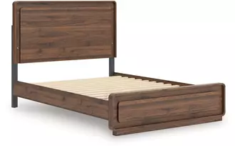 Ashley fortlorn queen/king panel rails in walnut brown