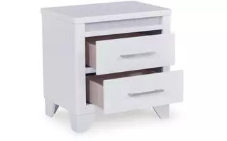 two drawer night stand jarlee white
