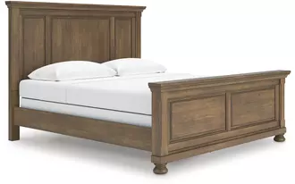 Ashley feddinger king/cal king panel footboard in medium brown