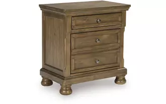 two drawer night stand feddinger medium brown