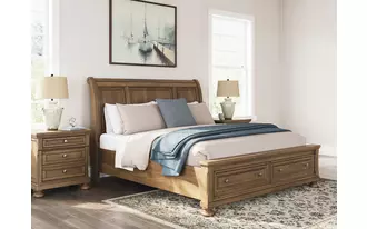Ashley feddinger king rails with roll slats in medium brown