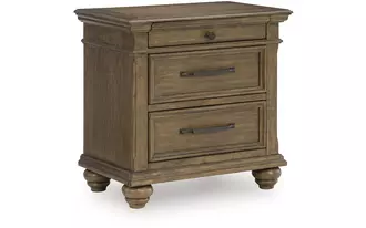 three drawer night stand karallin medium brown