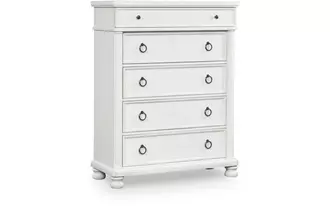 five drawer chest rowlenstown antique white