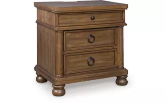 three drawer night stand rowlenstown brown