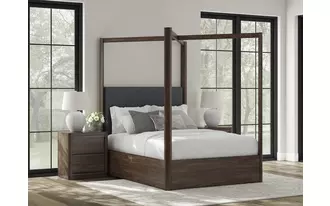 Ashley dilenno q uph poster hdbd/ftbd/slats in dark brown