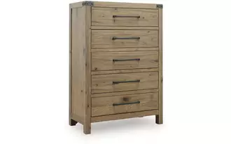Ashley ridgester five drawer chest in light brown