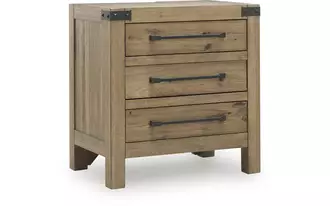 Ashley ridgester three drawer night stand in light brown