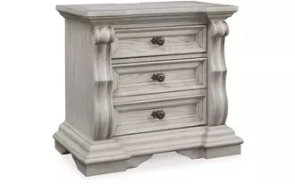 three drawer night stand bruchandi antique white