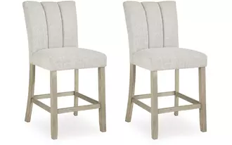 upholstered barstool (2/cn) larawyn bisque