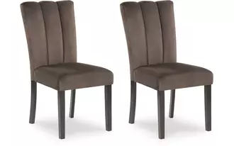 dining uph side chair (2/cn) jeshina dark brown