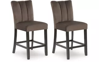 upholstered barstool (2/cn) jeshina dark brown