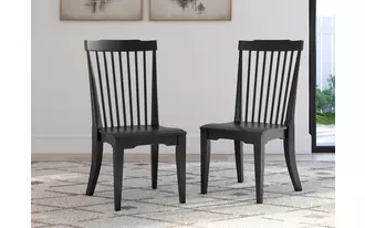 dining room side chair (2/cn) brenkerton grayish brown/black