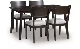 dining room table set (5/cn) mallenette merlot