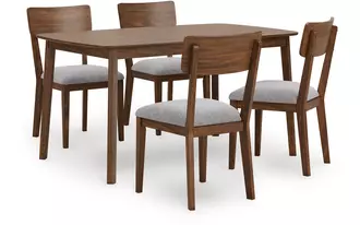 dining room table set (5/cn) tameride brown