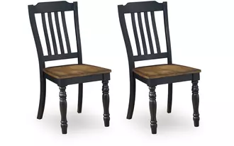 dining room side chair (2/cn) clorazi black/brown