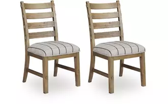 Ashley ridgester dining uph side chair (2/cn) in light brown