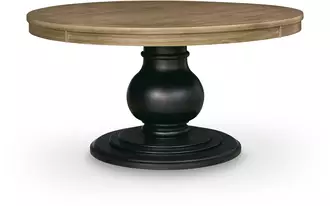 Ashley ridgester round dining room table base in light brown