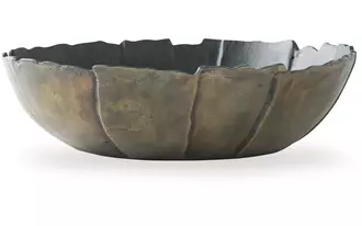 Ashley aidman bowl in black/antique gold finish