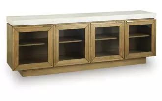 Ashley adanworth accent cabinet in light brown/gray