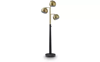 Ashley sorcha metal floor lamp (1/cn) in gold finish/black