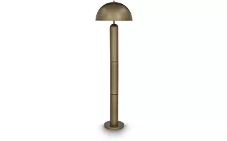 Ashley wendfield metal floor lamp (1/cn) in antique gold finish