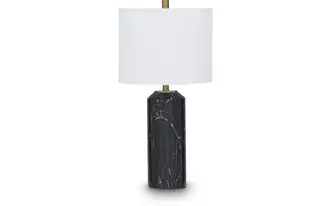 Ashley hanzila poly table lamp (1/cn) in black/gold finish