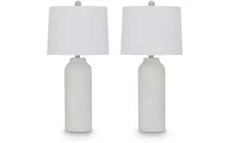 Ashley vauville poly table lamp (2/cn) in white