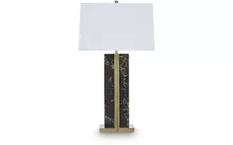 Ashley neonish marble table lamp (1/cn) in black/gold finish