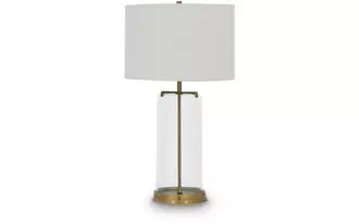 Ashley gizeh glass table lamp (1/cn) in clear/gold finish