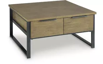 Ashley montia lift top cocktail table in light brown