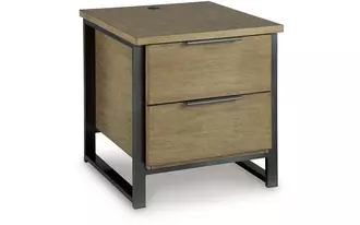 Ashley montia rectangular end table in light brown