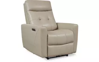 Ashley pisgham pwr recliner/adj headrest in sand