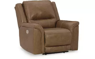 Ashley trasimeno pwr recliner/adj headrest in caramel